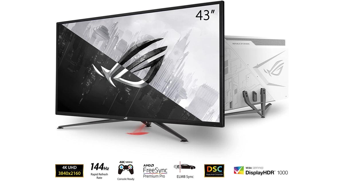 ASUS ROG Strix XG43UQ 43” 4K HDR DSC 144Hz 1ms HDR 1000 DCI-P3 90% HDMI 2.1 Extreme Low Motion Blur Sync & FreeSync™ Premium Pro