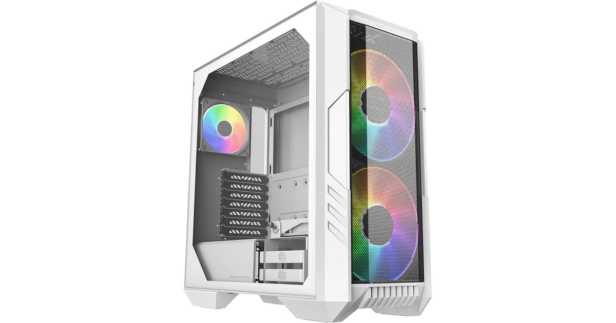 Cooler Master HAF 500 White Edition High Airflow Mesh ARGB Lighting Fans USB 3.2 Gen 2 Type C