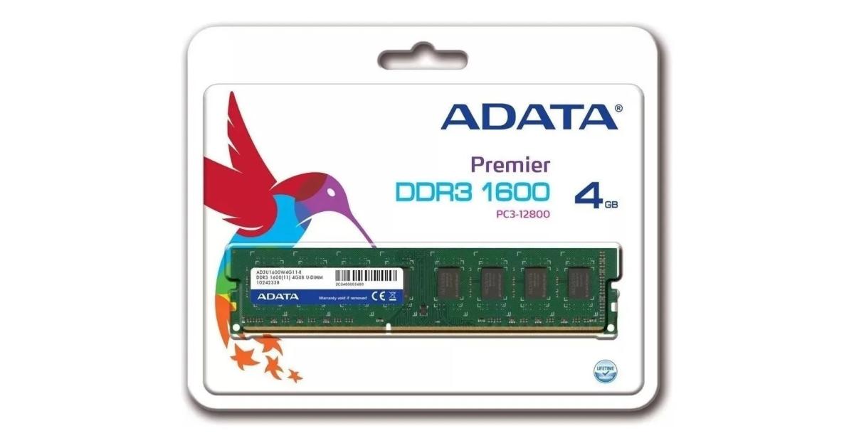 ذاكرة رام ADATA Premier 4GB 1600Mhz DDR3L Module for Desktop
