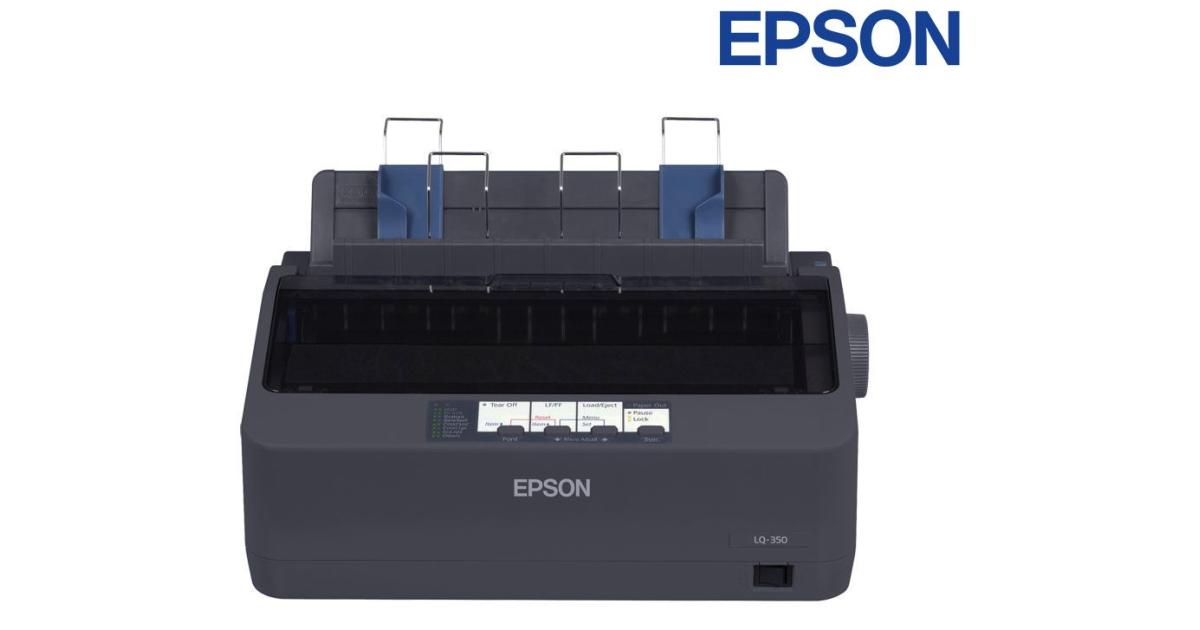 طابعة Epson LQ-350 Impact Dot Matric , 360 x 180 DPI Resolution, 24-Pin, 80-Column, 10 CPI - 347 Chars/s, 10,000 Operating Hours MTBF, Gray