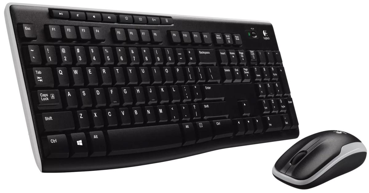 كيبورد لاسلكي Logitech MK270 and Mouse Combo Arabic / English Layout (Black)