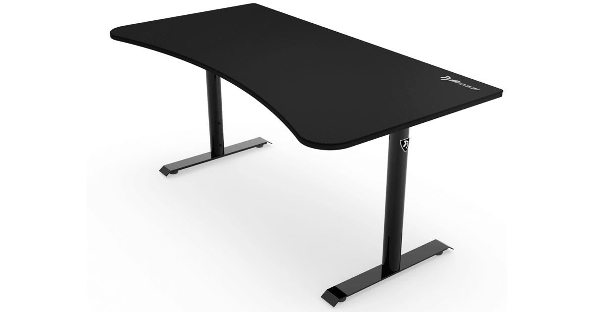 شاشة Arozzi Arena Ultrawide Curved Gaming Desk Water ResistantMat Custom Mount Cable Management - Pure Black