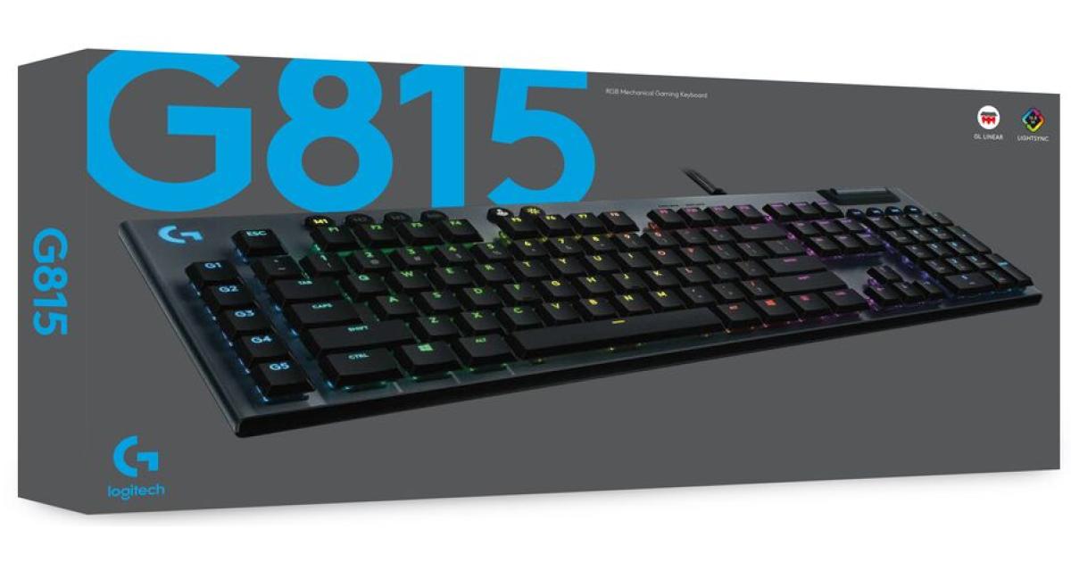 كيبورد ألعاب ميكانيكي Logitech G815 Lightsync RGB Low-Profile GL Tactile , US English Layout - Black