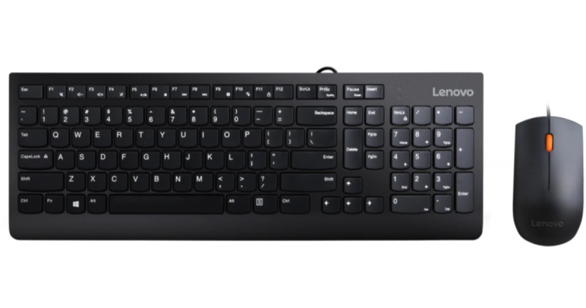 كيبورد Lenovo 300 Wired and Mouse Combo (Black)