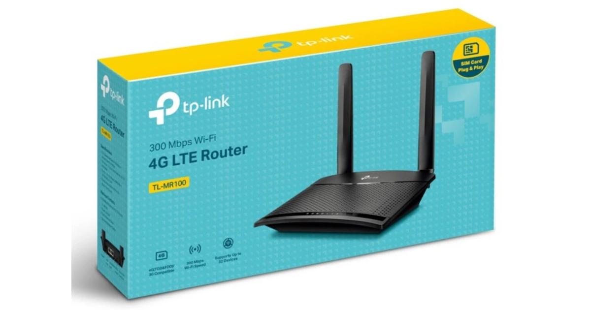 راوتر TP-Link TL-MR100 300 Mbps 4G LTE SIM Slot Unlocked Wi-Fi No Configuration Required