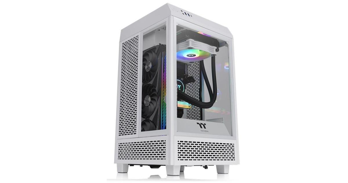 Thermaltake The Tower 100 Mini Tower Tempered Glass M-ITX Case - White