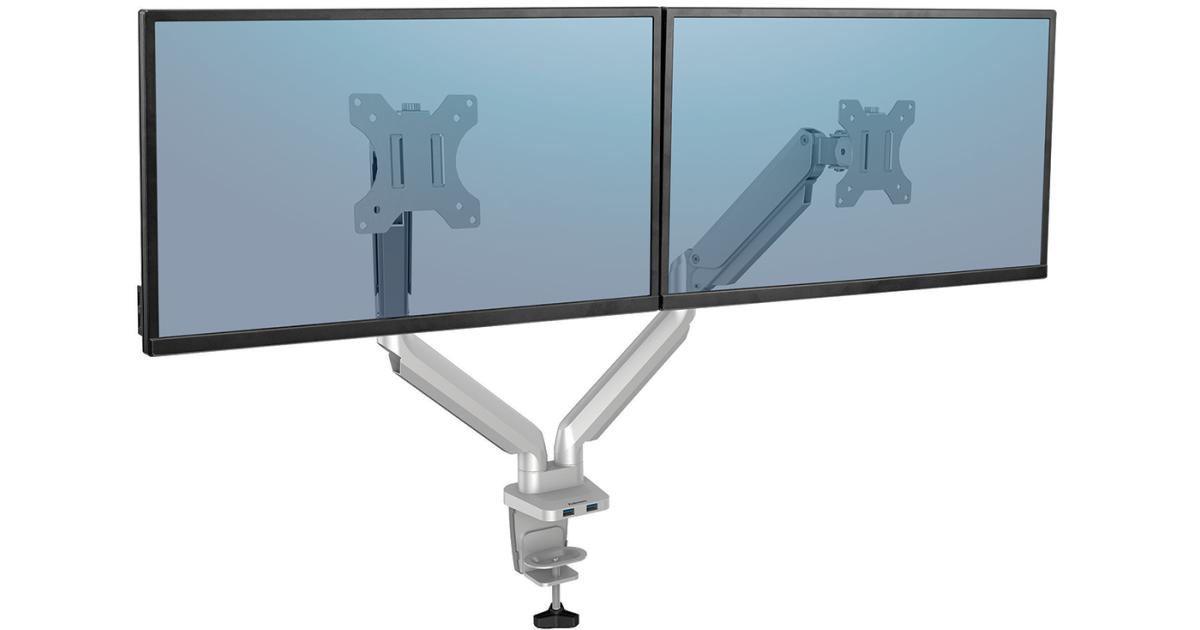 شاشة Fellowes Platinum Series Adjustable Dual Arm - White