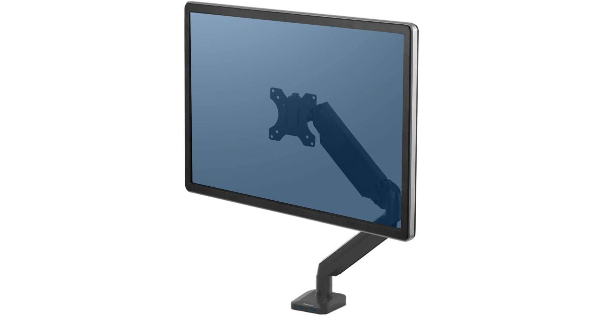 شاشة Fellowes Platinum Series Single Adjustable Arm - Black