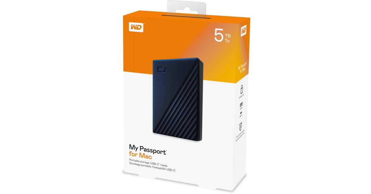 هارديسك (HDD) WD 5TB My Passport Portable External , Black