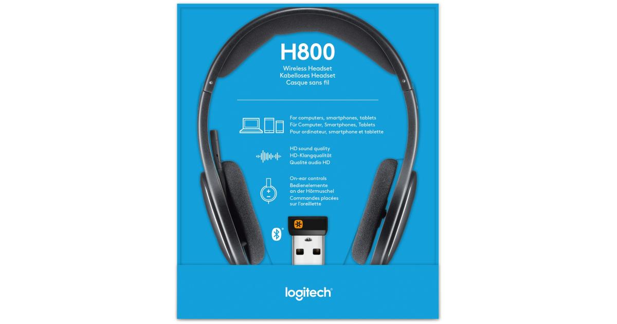 سماعة لاسلكية Logitech H800 Bluetooth with Mic for PC, Tablets and Smartphones, Black