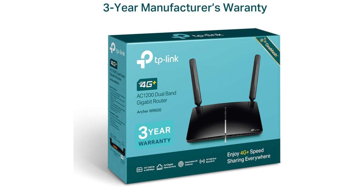 TP-Link Archer MR600 AC1200 Mbps 4G+ Mobile Wi-Fi Dual Band 4G/3G Network SIM Slot Unlocked Support Guest Network & Parental Control