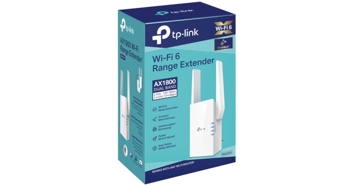 TP-Link RE605X AX1800 WiFi 6 Extender Internet Booster Covers up to 1500 sq.ft & 30 Devices Dual Band Repeater up to 1.8Gbps Speed AP Mode Gigabit Port