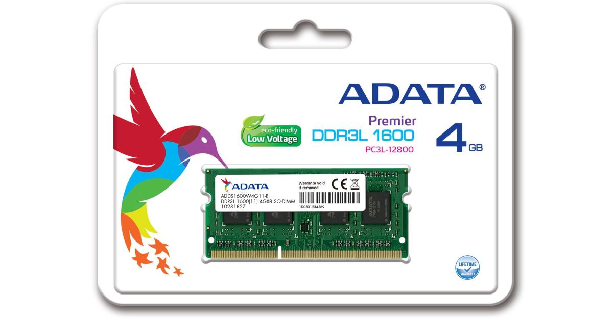 ذاكرة رام ADATA Premier 4GB 1600Mhz DDR3L Module for Laptops