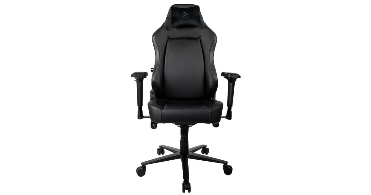Arozzi Primo Premium PU Leather Gaming Chair Office Chair with Recliner Swivel Tilt Rocker Adjustable Height 4D Armrests Neck Pillow and Built-in Lumbar Adjustment - Black