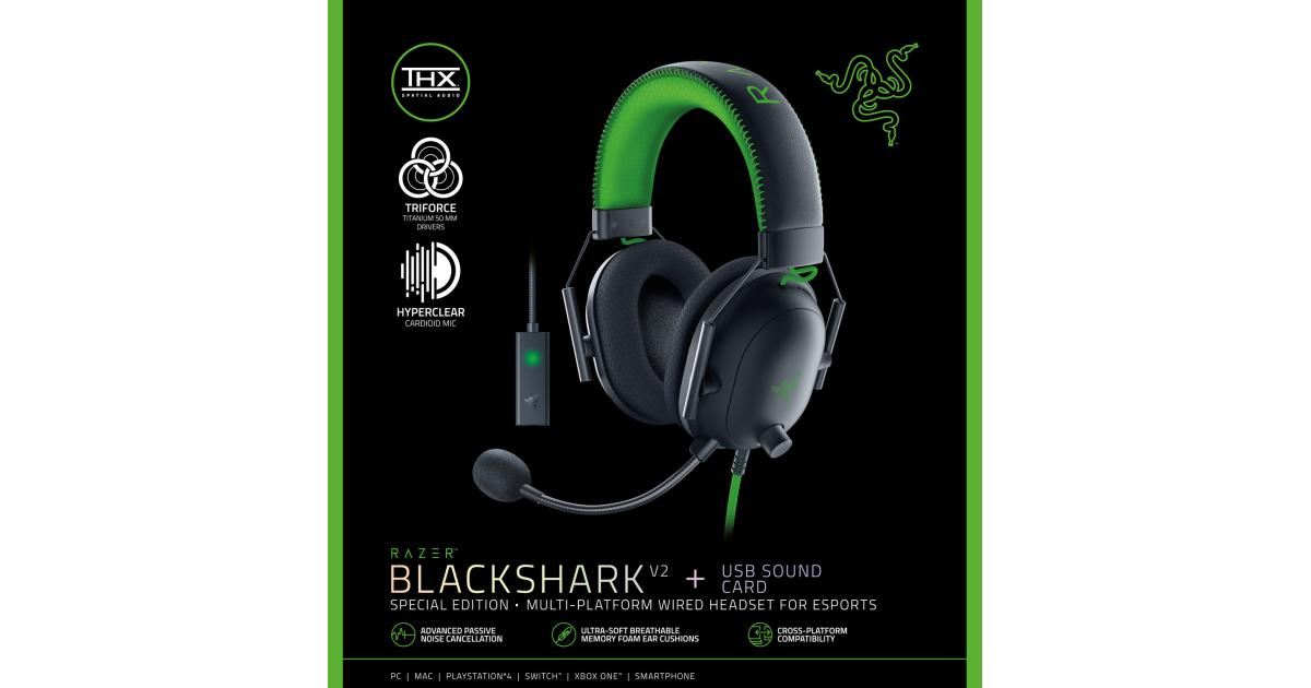 سماعة ألعاب (رأس) Razer BlackShark V2 SE THX Spatial Audio w USB Sound Card