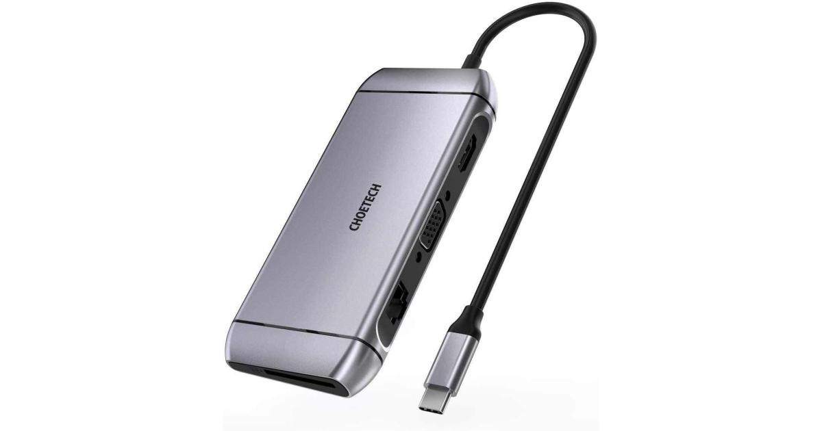 CHOETECH HUB-M15 9 in 1 USB-C 3.0 Docking Station Type C