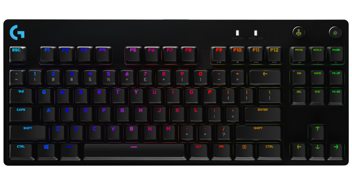 كيبورد ألعاب ميكانيكي Logitech G Pro Backlit Keys Romer-G Clicky
