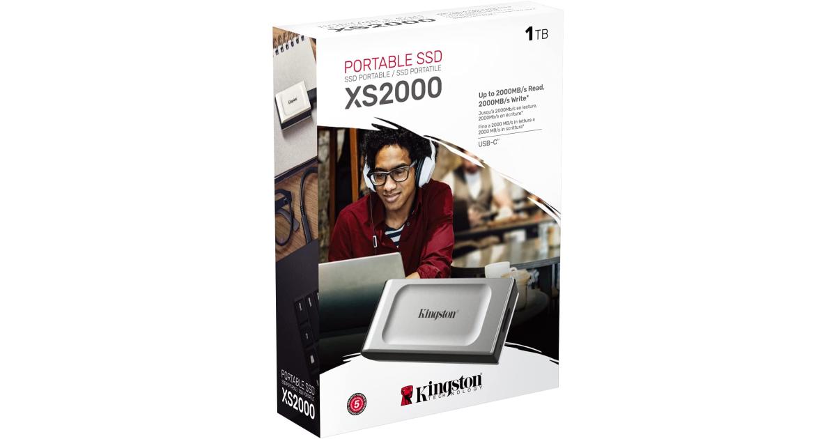 SSD خارجي Kingston XS2000 1TB High Performance Pocket-Sized USB C