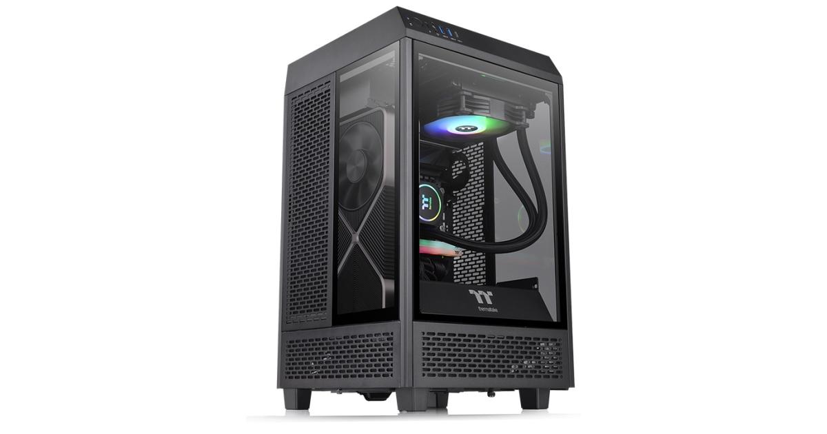 Thermaltake The Tower 100 Mini Tower Tempered Glass M-ITX Case - Black