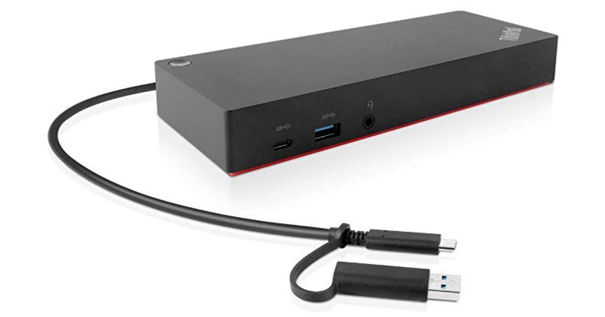شاشة Lenovo ThinkPad Universal Hybrid USB-C with USB-A Adapter Docking Station for Lenovo Laptops, Dual , Comes with ITSPWR HDMI 4K Cable + DP Cable+