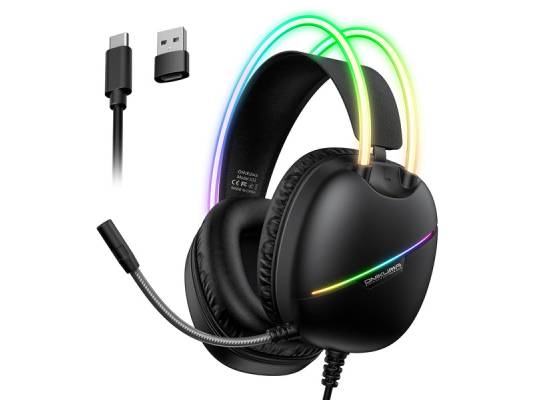 سماعات ONIKUMA X33 Dynamic Hifi Wired Gaming Professional USB-C Black Music for ps4 Play Station 4 Game PC with Microphone