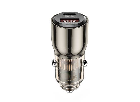 WiWU Wi-QC012 95W PD+QC Fast Zinc Alloy Car Charger Transparent - Black