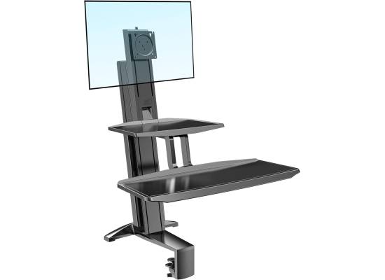 شاشة NB North Bayou Holder Sit-Stand Workstation Height Adjustable Sit Standing Desk Converter, Fits 17"-32" Monitors with Load Capacity 4.4~24.2lbs, Mount Integrated with Two Spacious Keyboard Tray L80