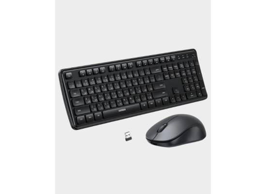 كيبورد لاسلكي UGREEN MK331 and Mouse Combo | 104 Keys Keyboard | Cordless | Full Size | USB Type A Receiver US/AR Layout - Black