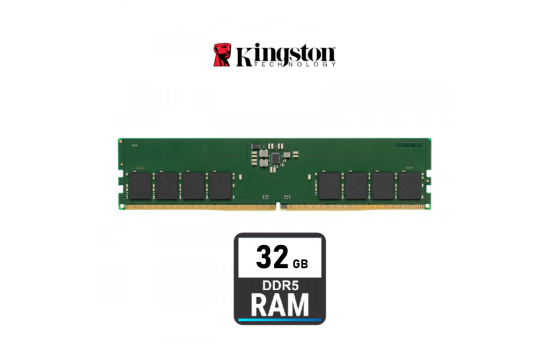 رام Kingston 32GB DDR5 5600MT/s Non-ECC Unbuffered DIMM CL46 2Rx8 1.1V