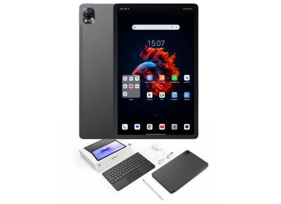 رام Blackview Mega1 Tablets 11.5 inch 120 Hz 2.4K FHD+ Android, 50MP Camera, 256GB Storage / 12+12GB 33W Fast Charger 8800mAh, 4G Dual SIM Tablet with BT Keyboard - Dark Gray