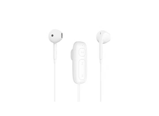 WiWU EB313 Bluetooth Wired Earphone with Magnetic Clamp and Mic, 11 Hours, Standby Time 60 Hours - White