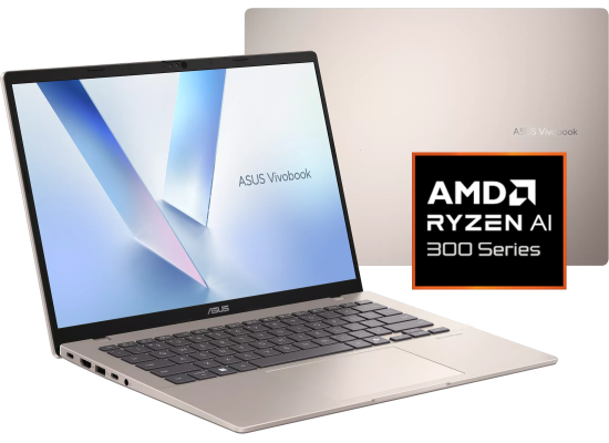 ASUS Vivobook 14 – AMD Ryzen AI 5 330 + Radeon Graphics, 16GB DDR5, 512GB PCIe 4.0 SSD, 14" FHD+ IPS Anti‑Glare, Wi‑Fi 6, Copilot Key, MIL‑STD 810H, Windows 11 Home - Platinum Gold