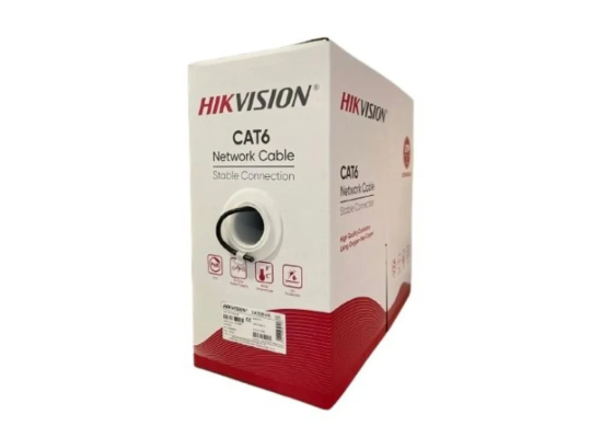Hikvision 305 m CAT6 U/UTP Outdoor Network Cable (Solid Copper, 0.55mm) - Black
