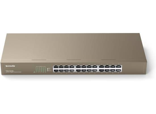 Tenda TEG1024G V9.0 24-Port Gigabit Ethernet Switch, 48Gbps Capacity, 10/100/1000 Base-T Ethernet Ports, AC Input.