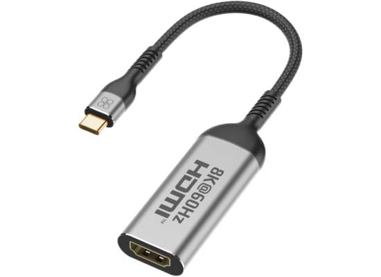 Promate USB-C to HDMI Adapter, Ultra HD 8k@60hz HDMI Adapter Converter with 48Gbps Transmission, 10000+ Long Bend Lifespan and Compact Design for MacBook Pro, iPad Air, Galaxy S25, MediaLink-8K