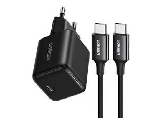UGREEN X517 Nexode 25W GaN USB-C Fast Charger EU Plug + 1M USB-C to USB-C Cable Charging Set