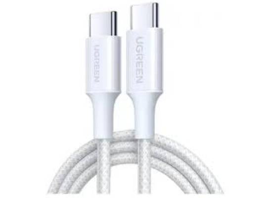 UGREEN USB-C to USB-C 100W 5A PD Braided Fast Charging Cable Nylon Jacket - 2M White (L502)