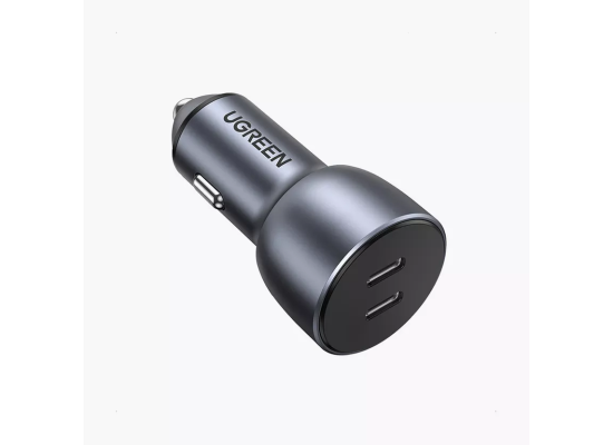 UGREEN 40W Fast Car Charger Dual USB-C PD 20W+20W PPS for iPhone & Android - Grey (CD213)