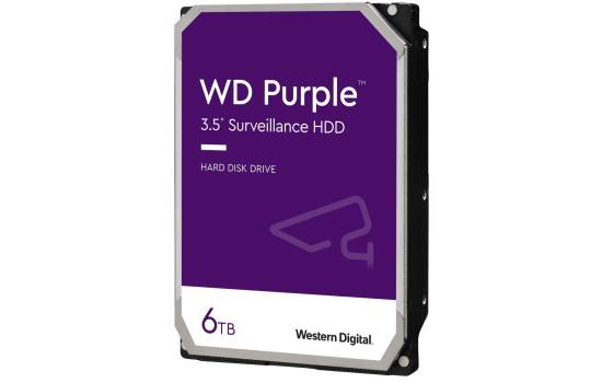هارديسك هارديسك () Western Digital 6TB WD Purple Surveillance Internal – 5400 RPM, SATA 6 Gb/s, 256MB Cache, AllFrame 4K, 3.5" - WD64PURZ