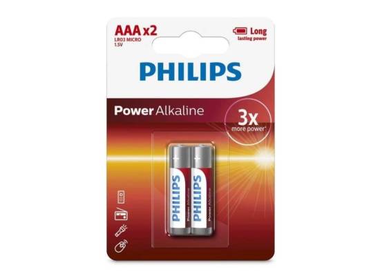 Philips Power Alkaline Batteries AAA - Pack of 2