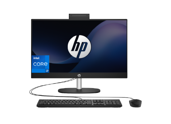 رام HP AIO All-in-One 24-cr0041ne PC 13Gen Intel® Core™ i7-1355U 10-Cores 8GB DDR4 (Upgradable), 512 GB SSD 24" IPS FHD Display - Black