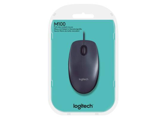 ماوس Logitech M100 High-Definition Optical Tracking (1000 DPI) Smooth Cursor Control - Black