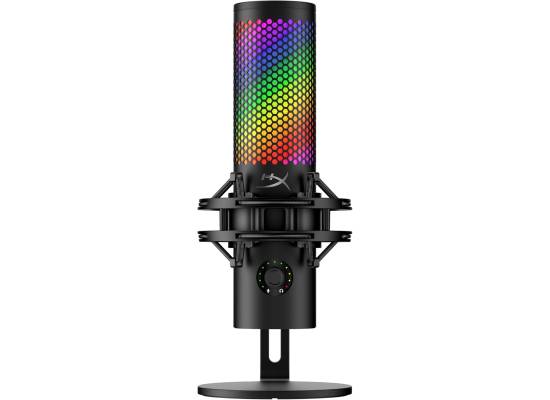 HyperX QuadCast 2 S – USB Microphone, with RGB Lighting, Streaming and Podcasting, with On-Board Controls, LED Lighting, Removable Shock Mount, USB-C - Black