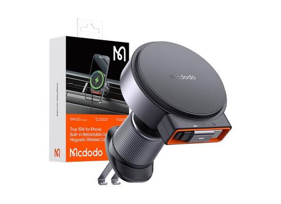 Mcdodo CH-3000 15W Magnetic Wireless Car Charger with Retractable Cable (for iPhone 12-iPhone 15)