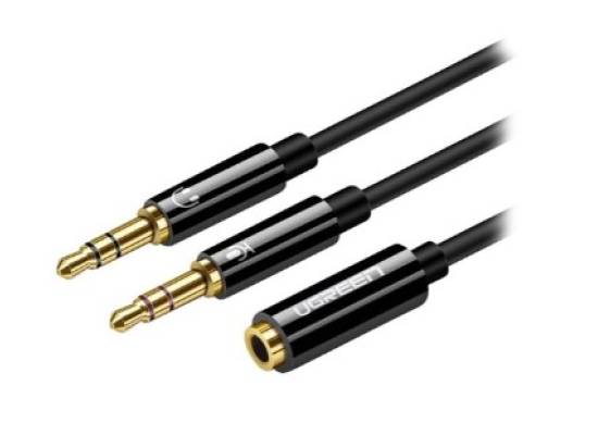 Ugreen - 20898 3.5mm Female to 2 Male Audio Cable ABS Case (Black)