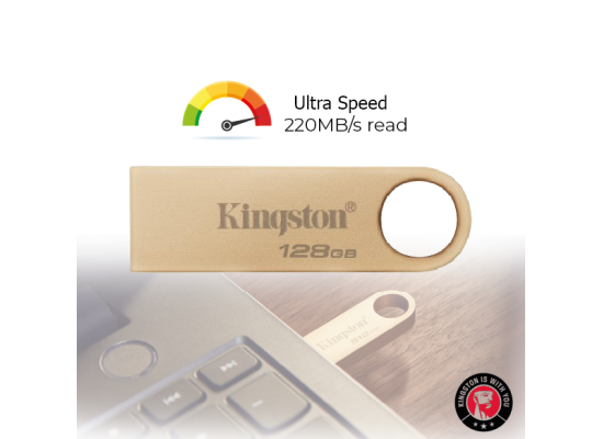 Kingston DataTraveler SE9 G3 - 128 GB - USB Flash Drive USB 3.2 flash drive up to 220MB/s read and 100MB/s write