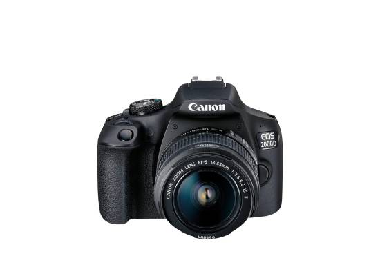 Canon EOS 2000D DSLR Camera and EF-S 18-55 mm f/3.5-5.6 is II Lens, Black