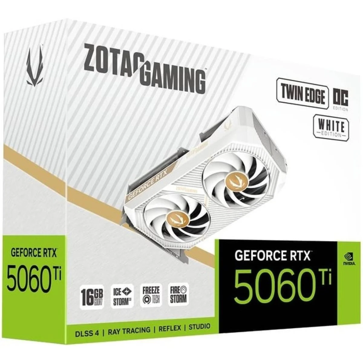 ZOTAC GAMING GeForce RTX 5060 Ti Twin Edge OC 16GB GDDR7 White Edition - Graphics Card