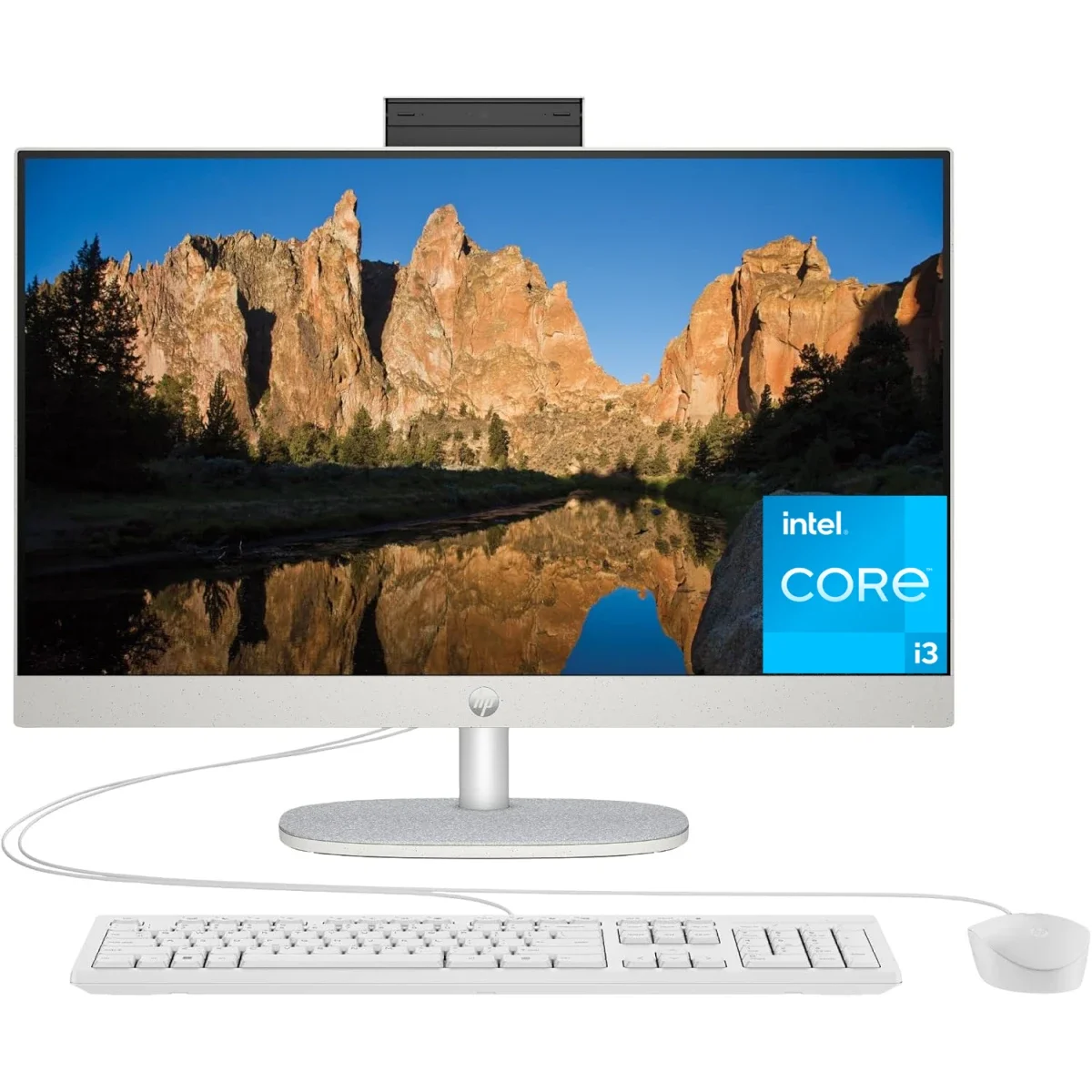 HP All-in-One 24-cr0044ne PC (2024) NEW 13Gen Intel Core i3 6-Cores w\/ 24" IPS Full HD 99% sRGB NONE Touch Display - White