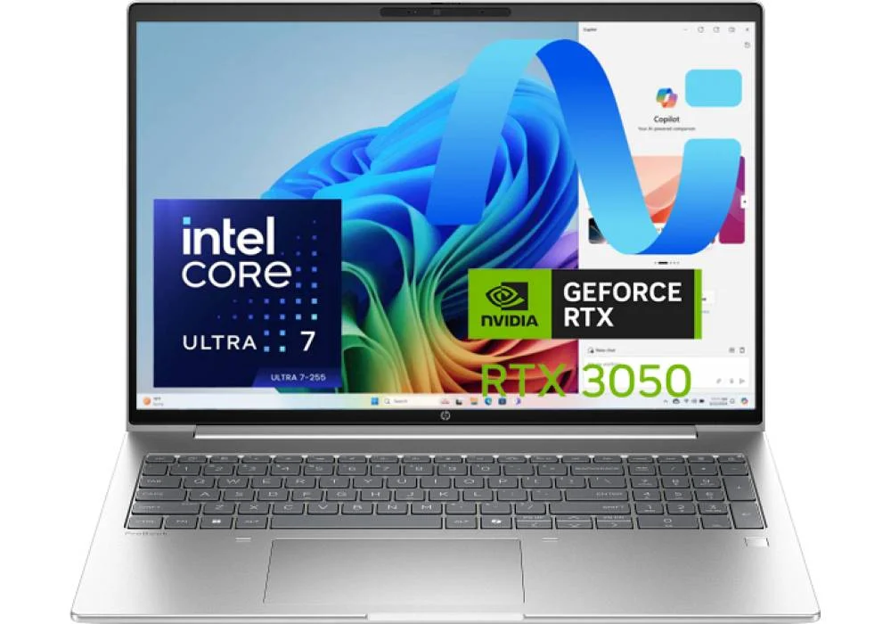 HP ProBook 4 G1i 16" Notebook AI PC Business Laptop, Intel® Core™ Ultra 7 255H, NVIDIA RTX 3050 4GB GDDR6, 24GB DDR5, 1TB SSD, 16" FHD+ (1920 x 1200) IPS, Fingerprint - Pike Sliver Aluminum